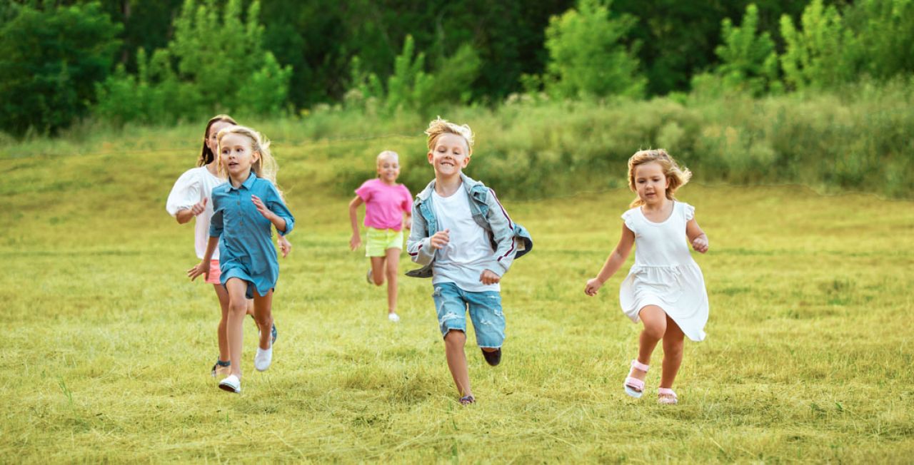 Children running having fun